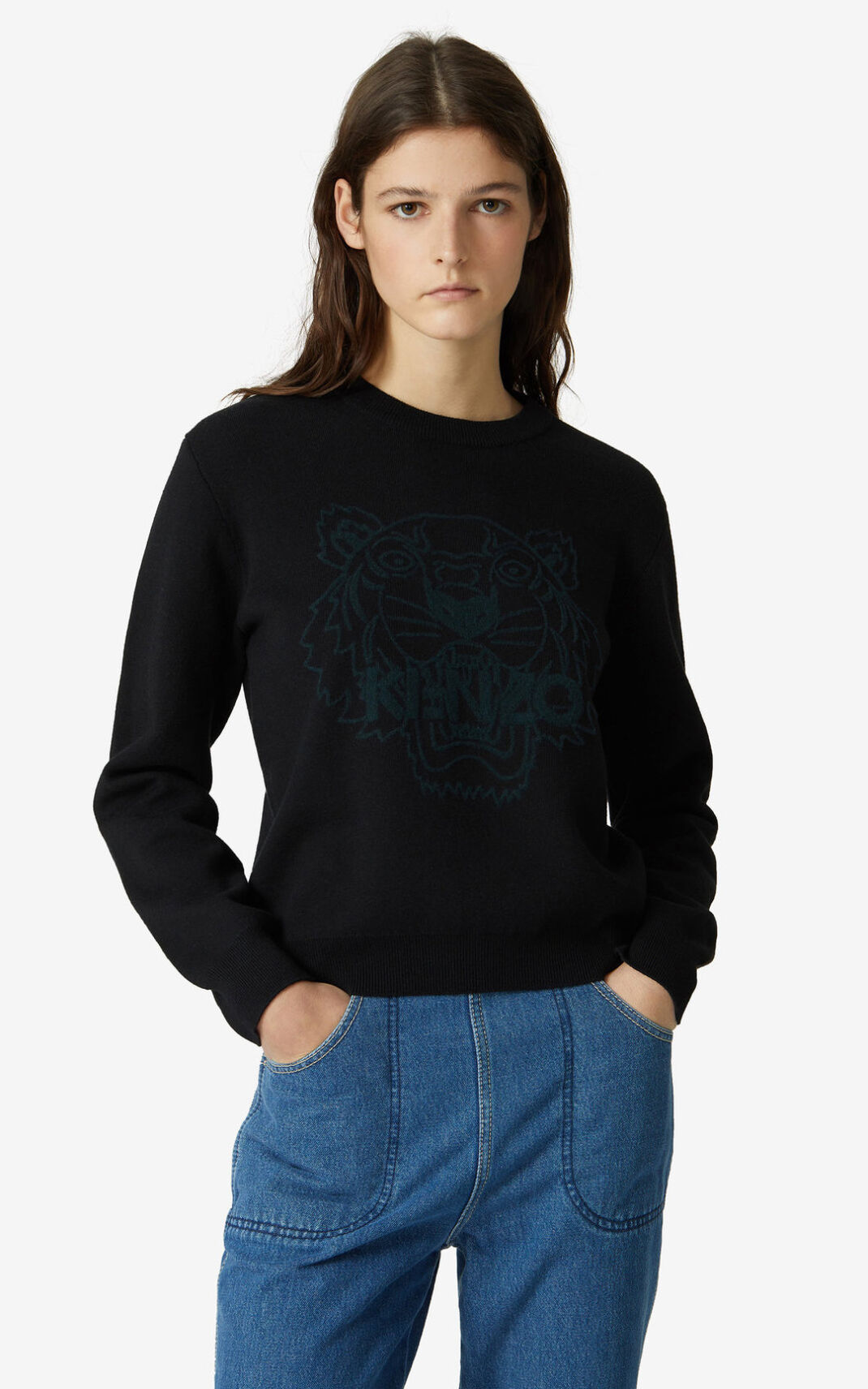 Kenzo Tiger Striktrøje Dame - Sort DK-696676